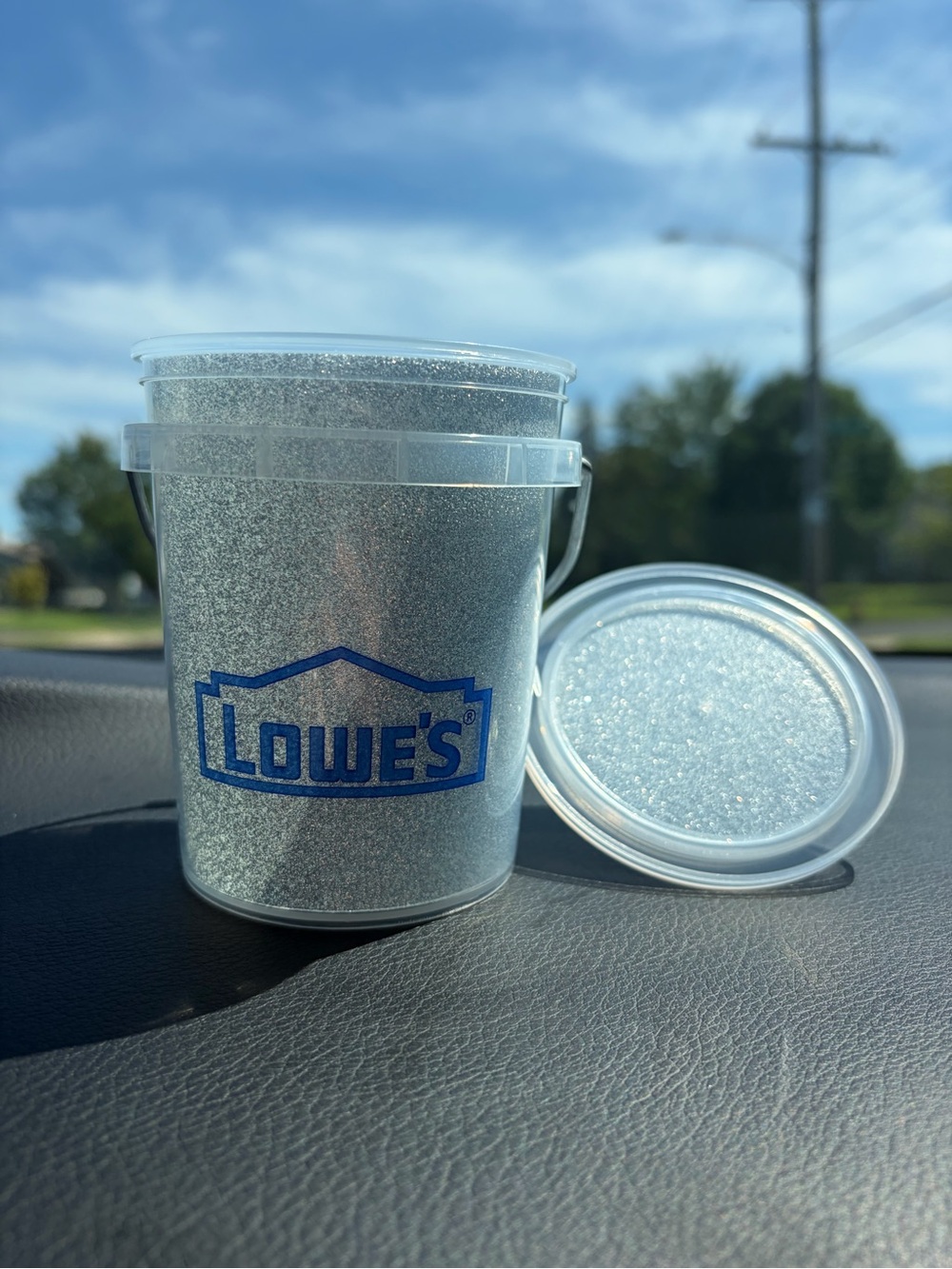 0.4 quart Silver Glitter Mini Lowe’s Bucket With Lid